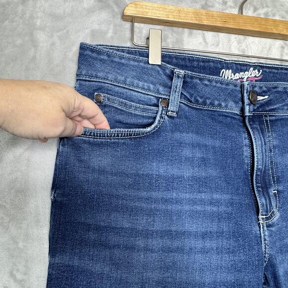 Wrangler Jeans Womens 15x34 Blue Boot Cut Stretch Western Embroidered Pockets - Picture 4 of 12